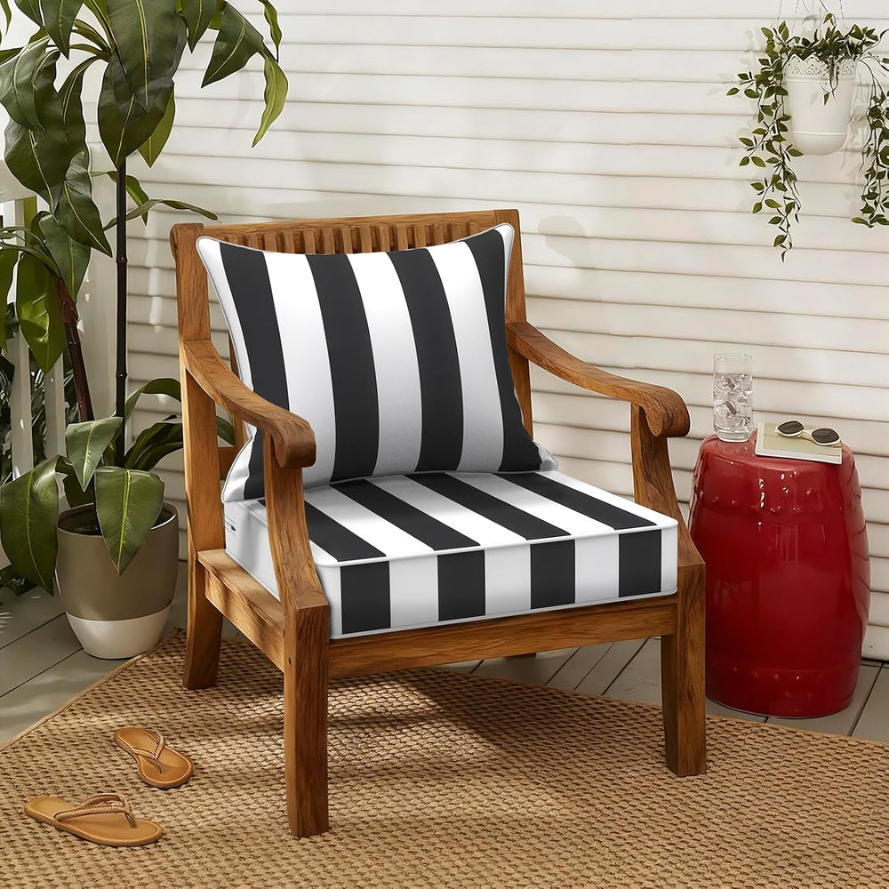 LVTXIII Outdoor Deep Seat Cushion Patio Seat and Back Cushion Set Seasonal Ch...