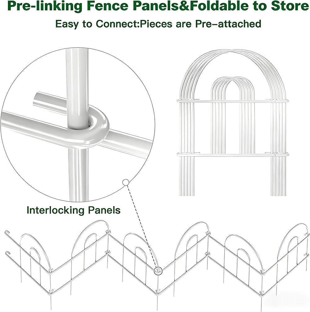 AMAGABELI 25 Panels 24in(H)×35ft(L) Decorative Garden Fence No Dig Rustproof ...