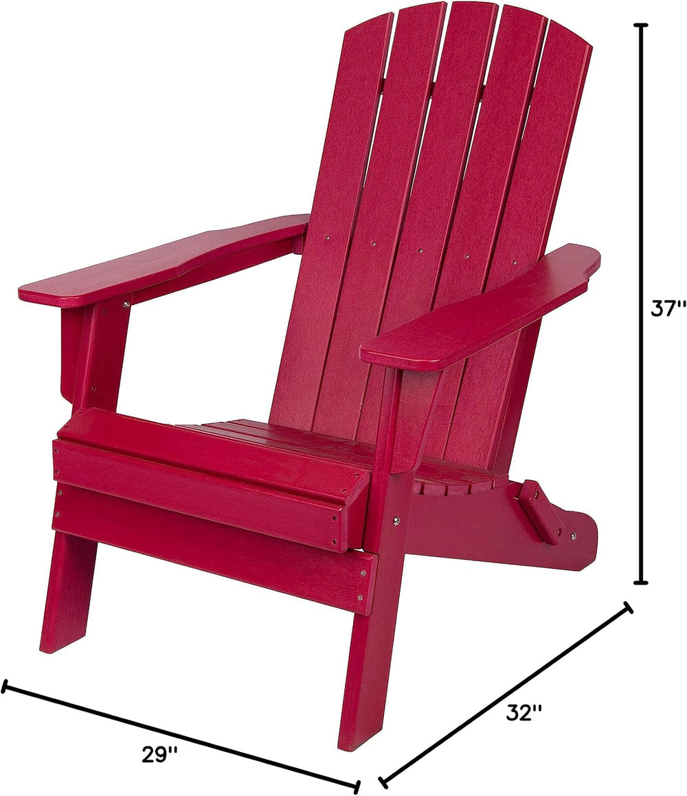 Shine Company 7626CP Seaside Mid-Century Modern Folding Plastic Adirondack Ch...