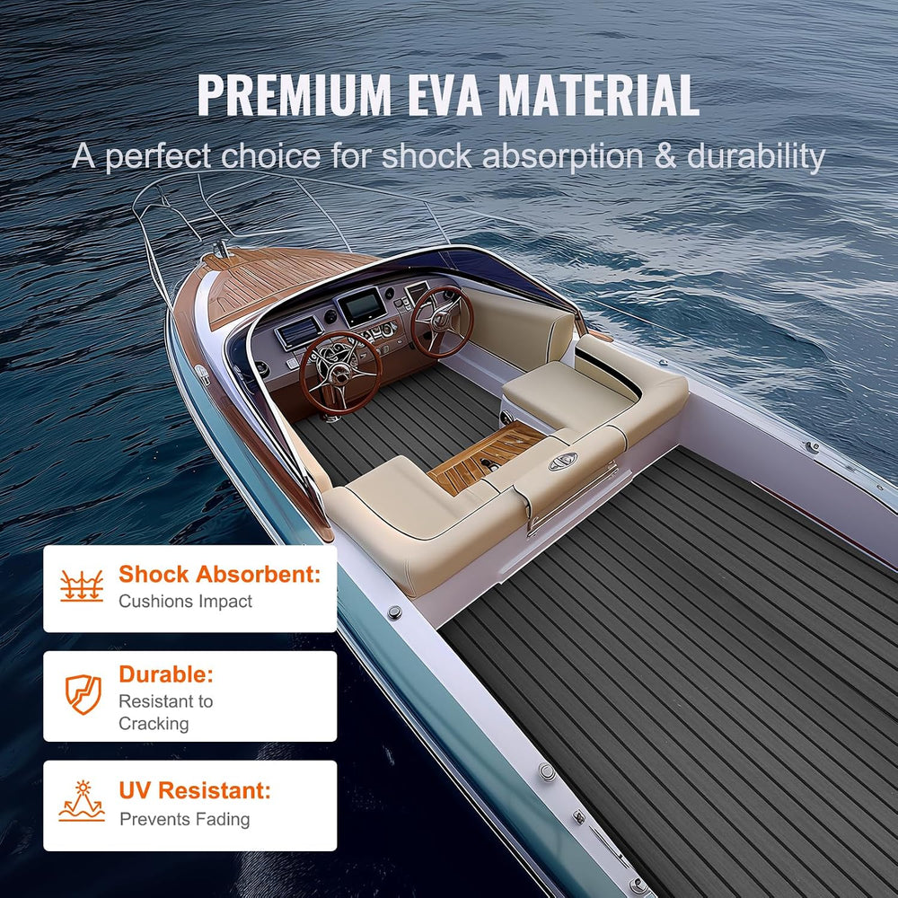 VEVOR Boat Flooring, EVA Foam Boat Decking 94.5" x 17.7", Non-Slip ...