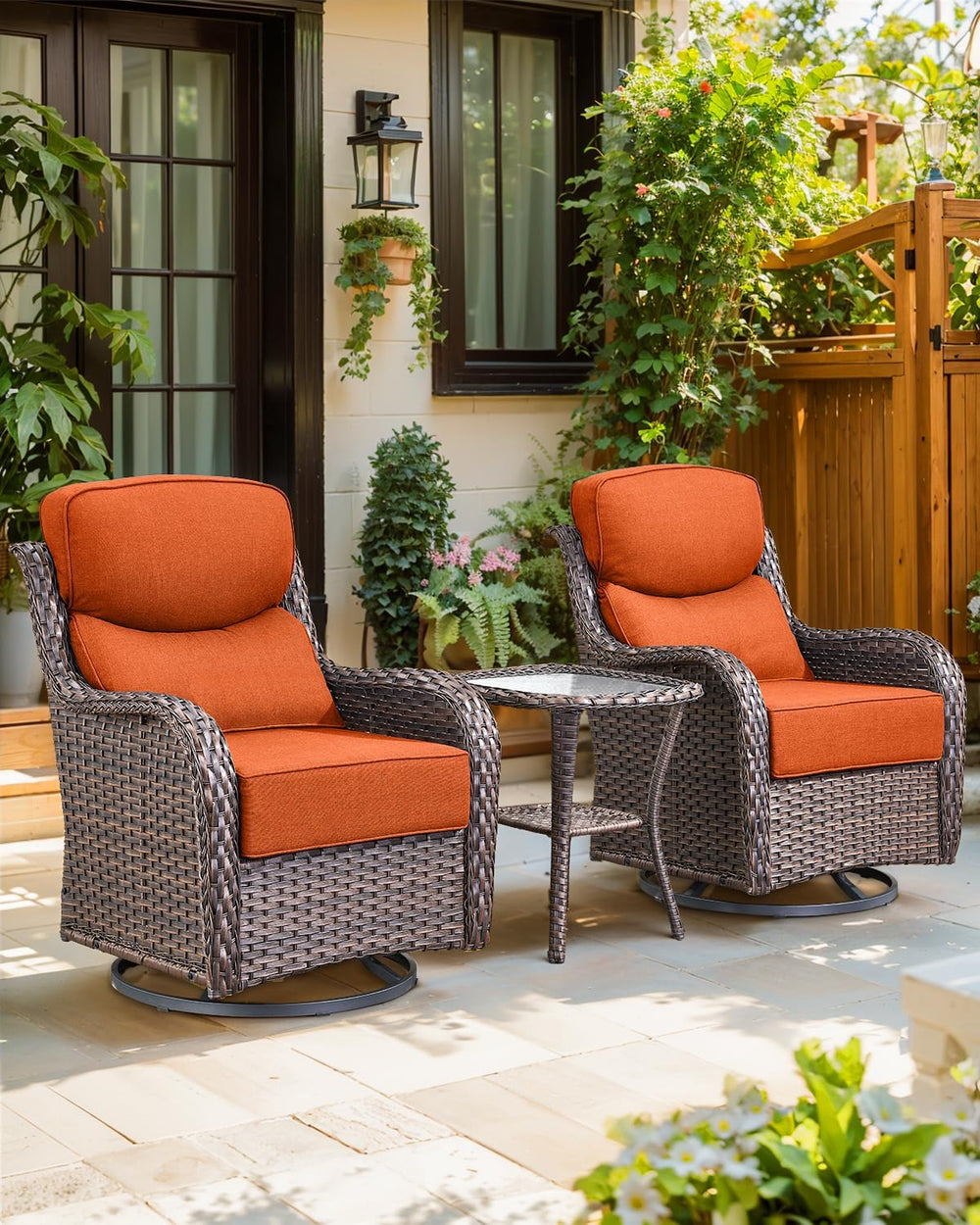 Luxury 6 Inch Smile Outdoor Cushions - 1 Set 24x24 Deep Seat Water-Resistant ...