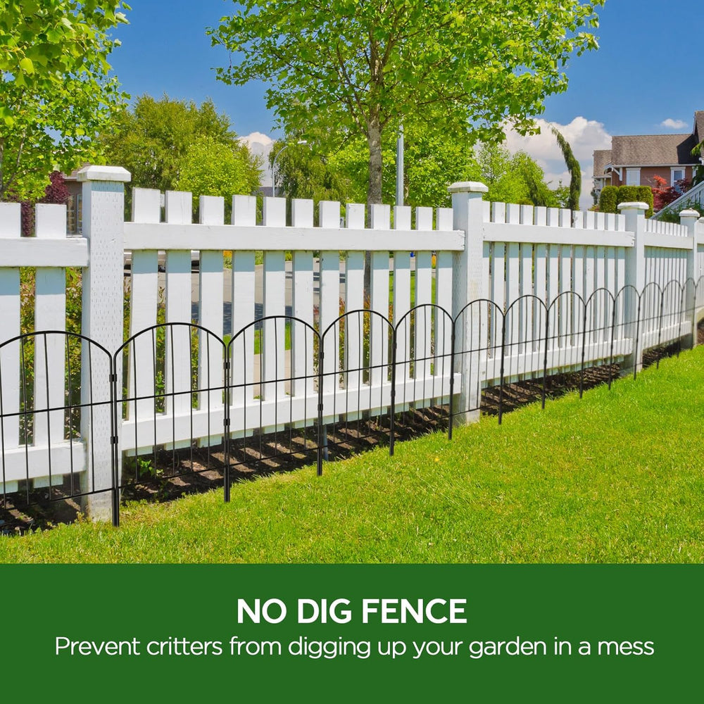 Goovilla Garden Fence, Total 27ft(L) x 24in(H), 25 Pcs, Rustproof Metal