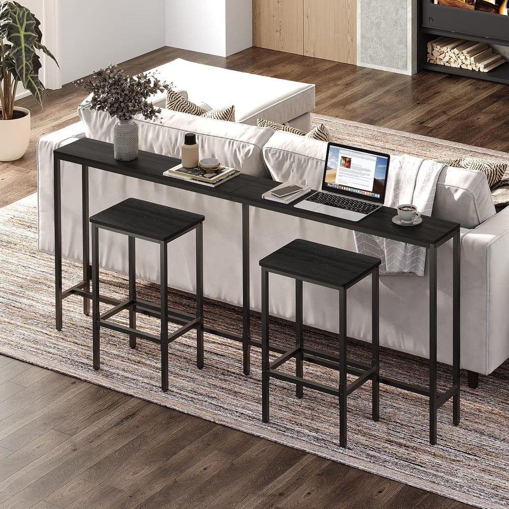 MAHANCRIS Bar Stools, Set of 2 Bar Chairs with Footrest, 2-Piece Dining Stool...