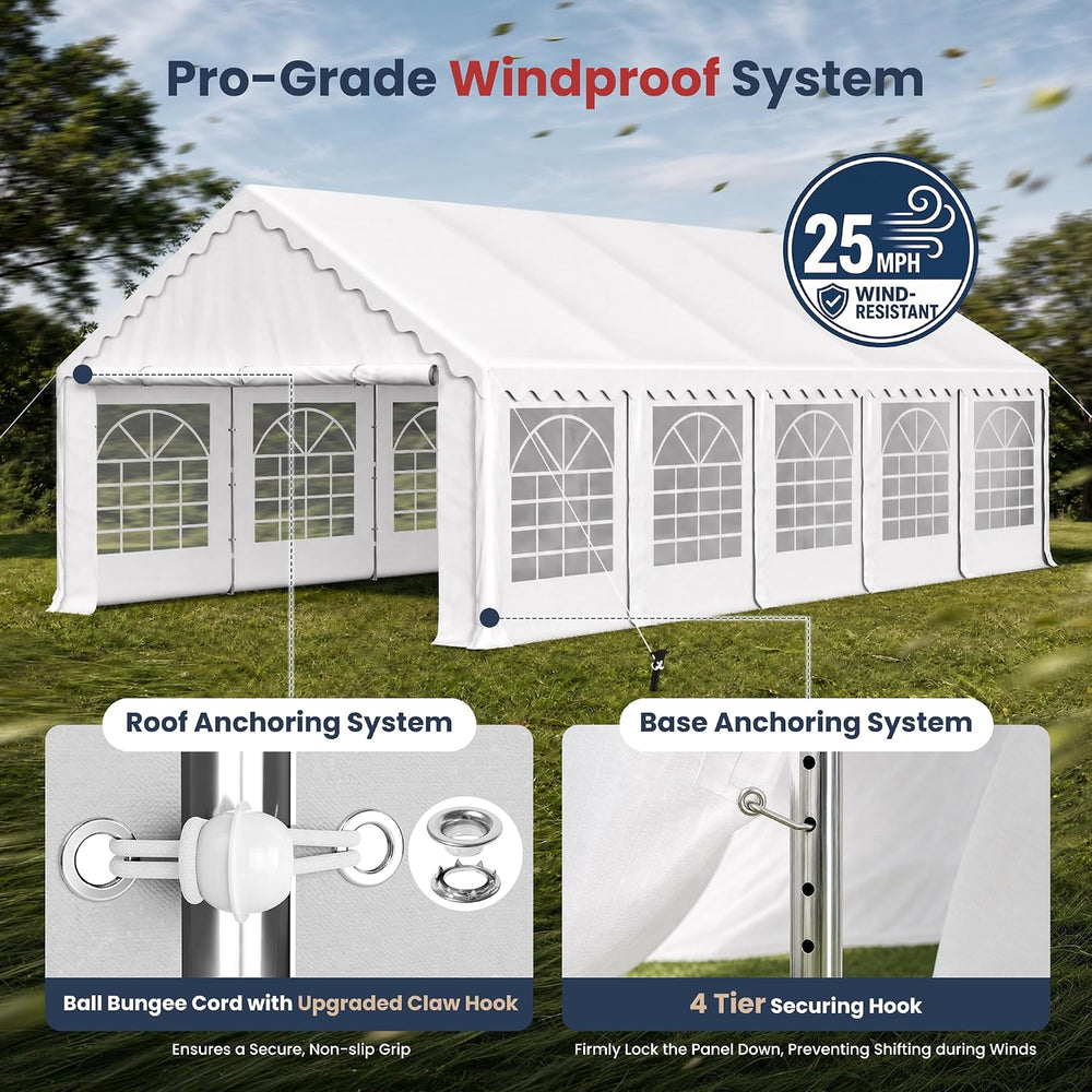 PHI VILLA Party Tent 16x32ft, Heavy Duty Wedding Events Tents for Parties