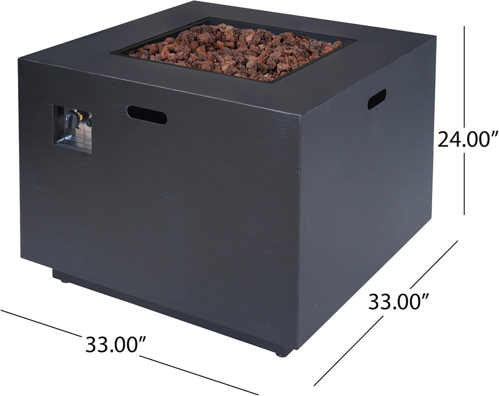 Christopher Knight Home Wellington Outdoor Iron 33" Square Fire Pit - 50...