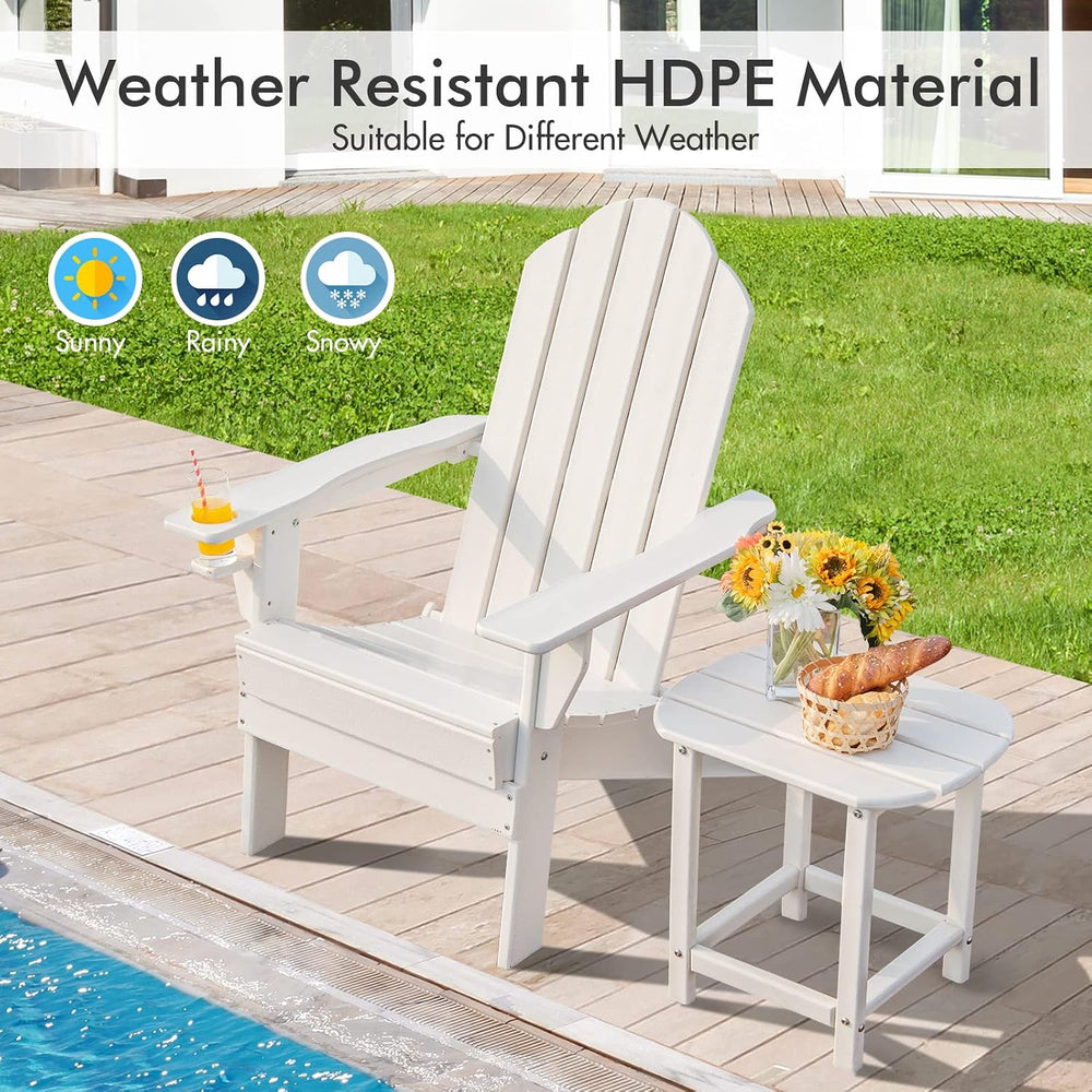 Giantex Adirondack Chair Outdoor Folding Chairs, HDPE Weather Resistant Patio...