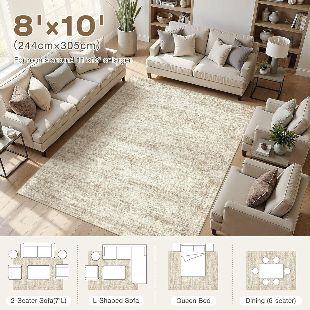 cotiled 8x10 Area Rugs Abstract Distressed Washable Large Living Room Rug