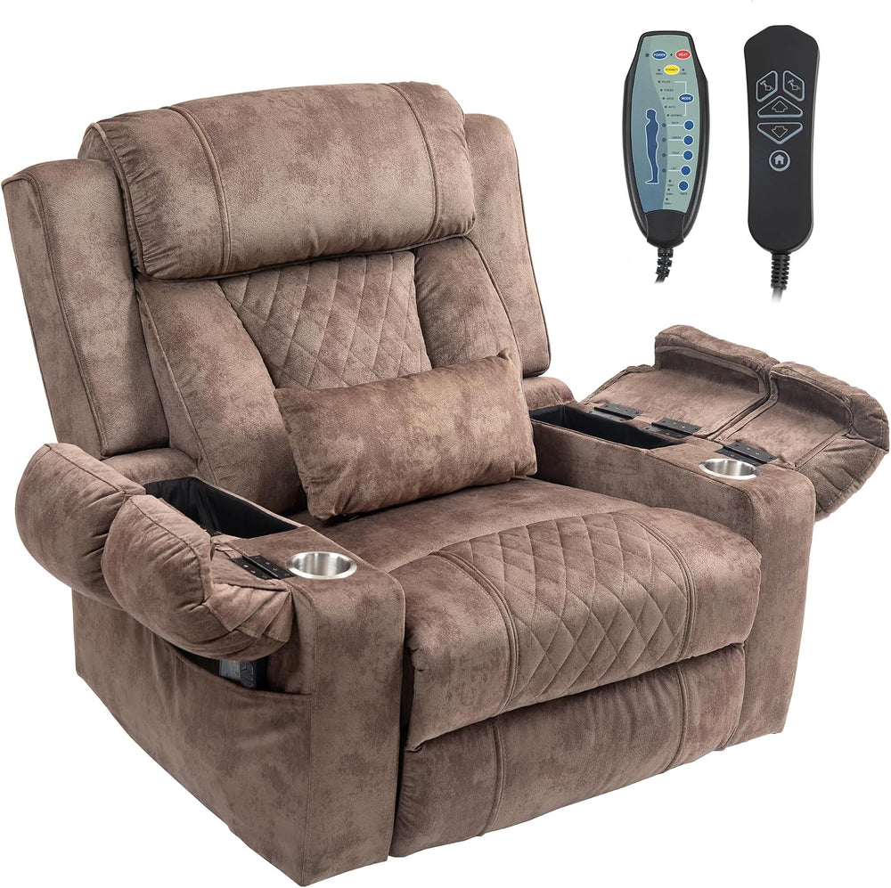 FUNECORP Big Man Power Lay Flat Lift Recliner Chair,Tan