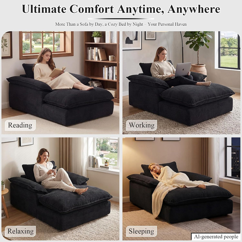 Oversized Chaise Lounge Chair Indoor, 67" Boneless Chair