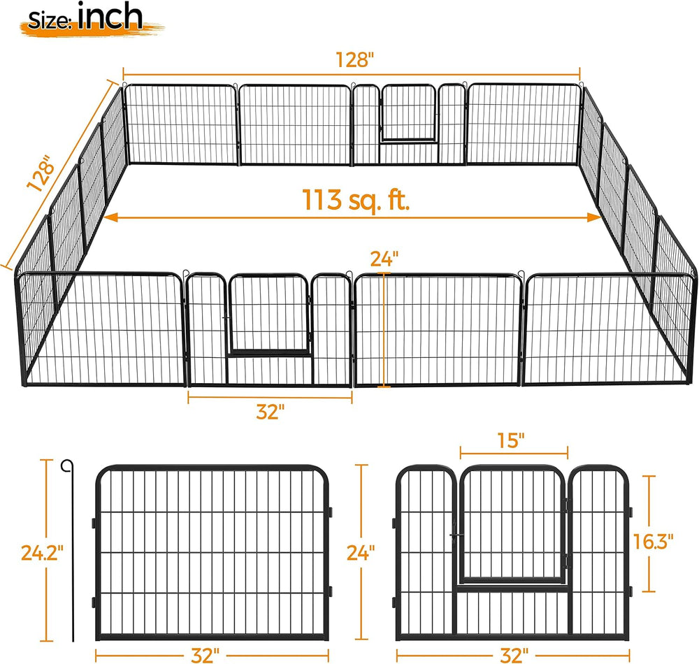 Yaheetech 24in x 43ft Rustproof Foldable Metal Decorative Garden Fence