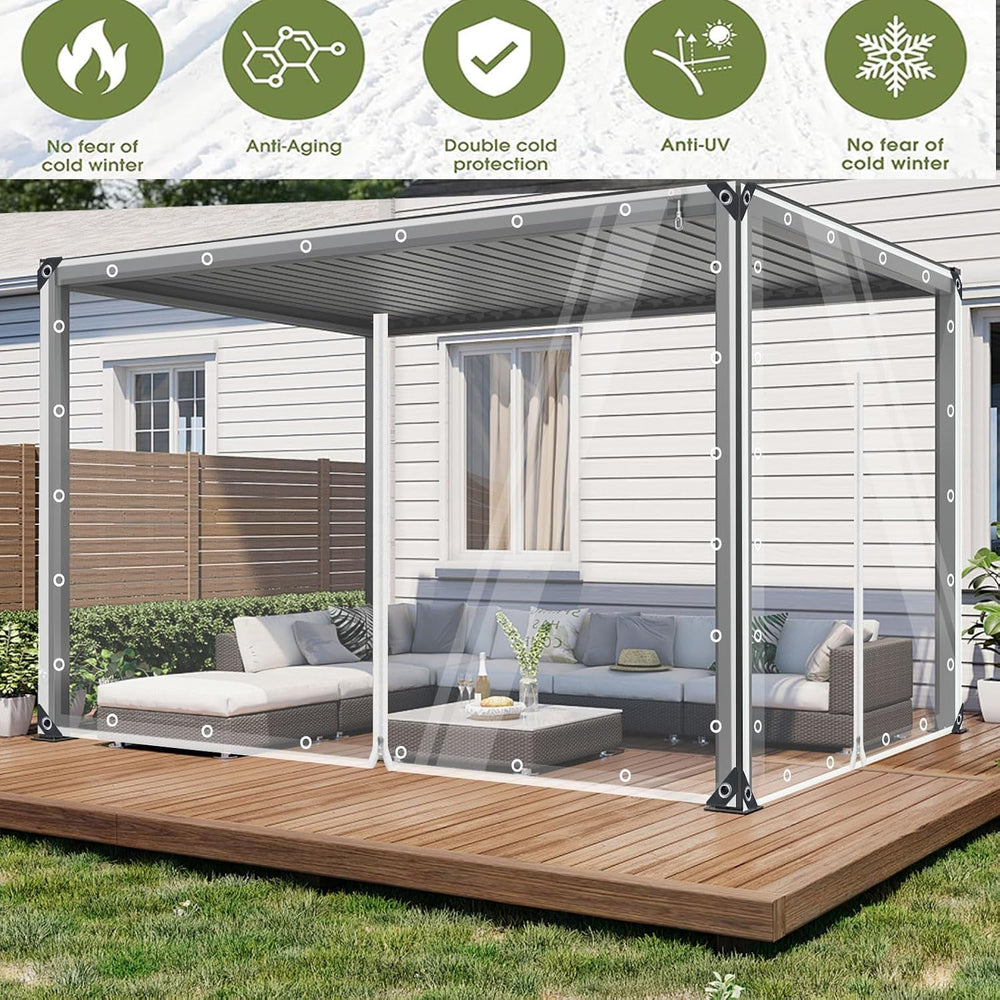 Clear Tarp with zipper door outdoor curtains for Patio vinyl Enclosure