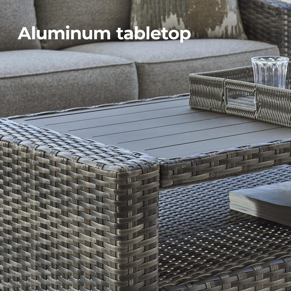Signature Design by Ashley Oasis Court 4-Piece Patio Furniture Set, Gray