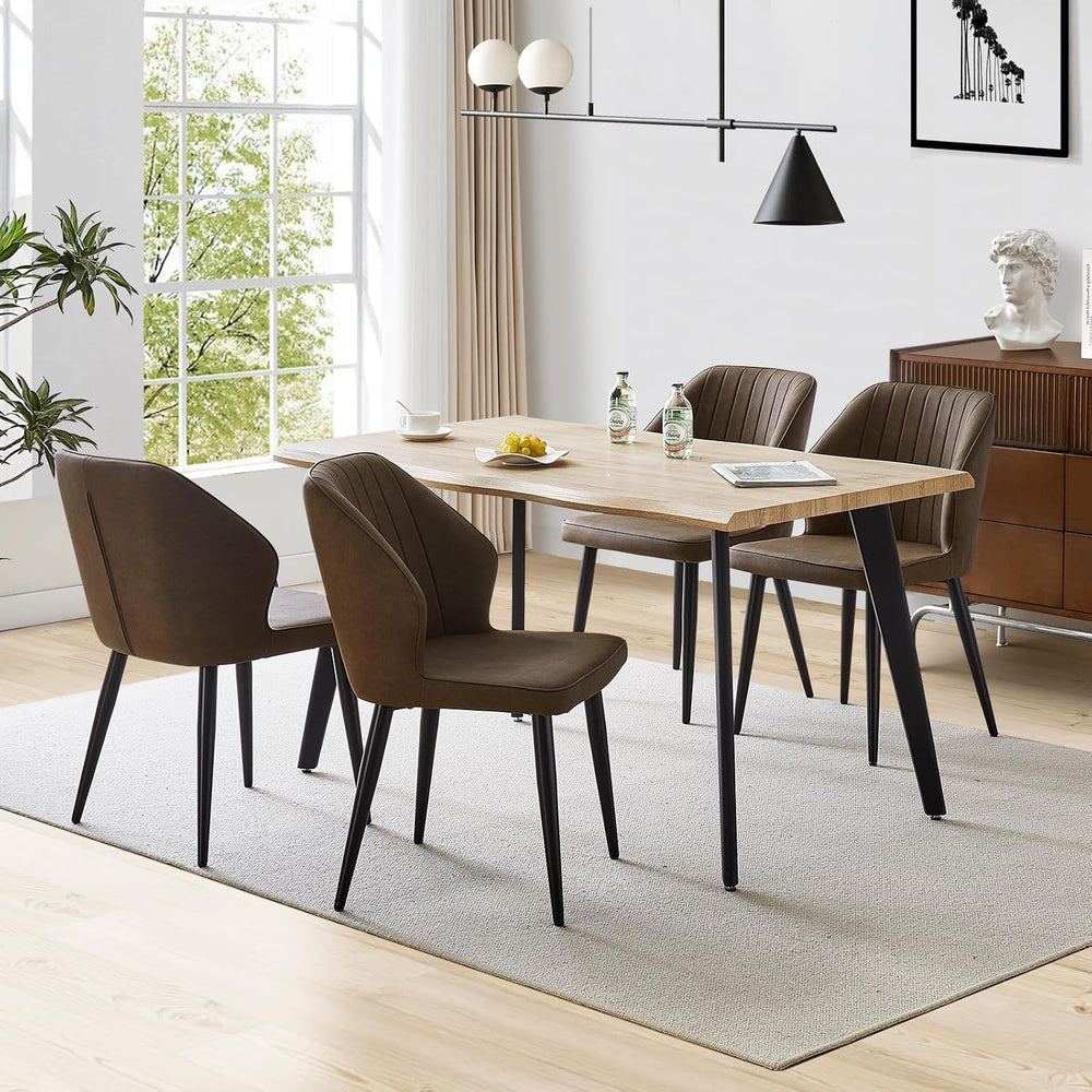 TUKAILAi Modern Dining Chairs Set of 6, Faux Leather Upholstered Kitchen Chai...