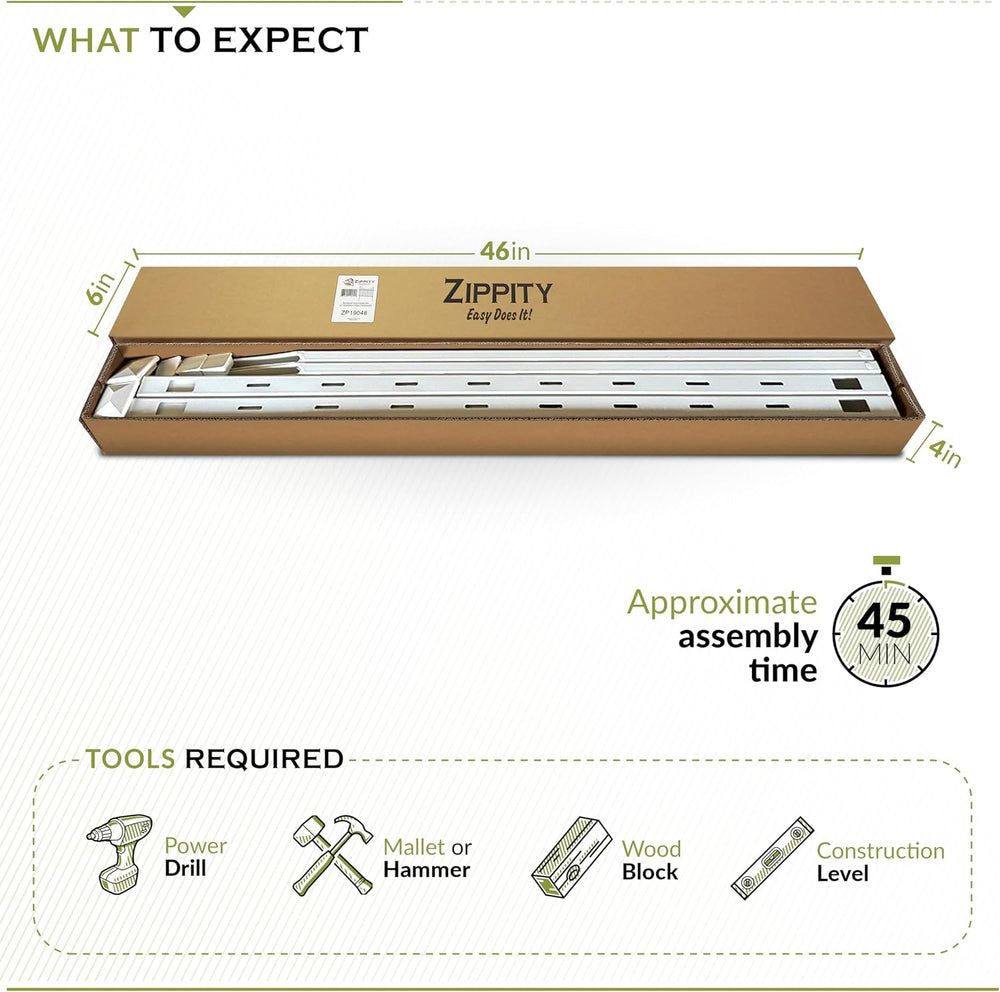 Zippity Washington Picket Fence Panels, White Vinyl DIY No Dig Kit