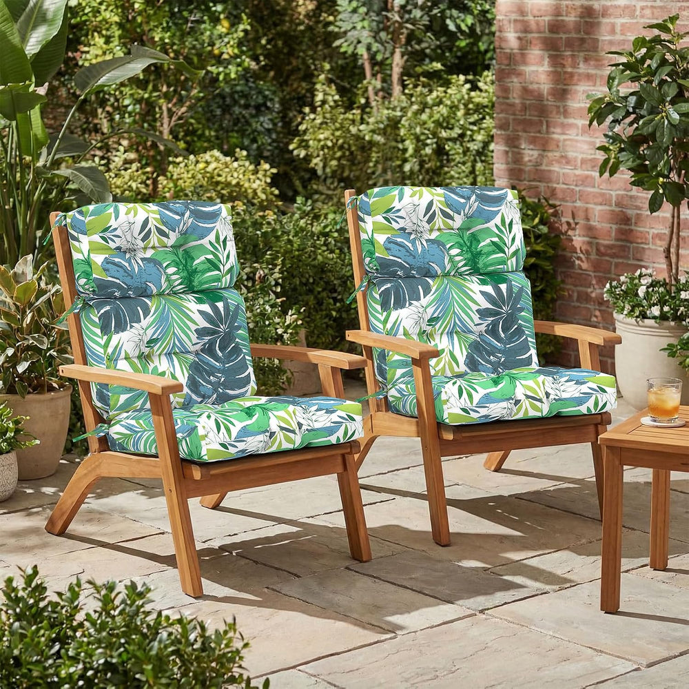 Outdoor High Back Patio Chair Cushions, Tufted Rocking Chair Cushions, Adiron...