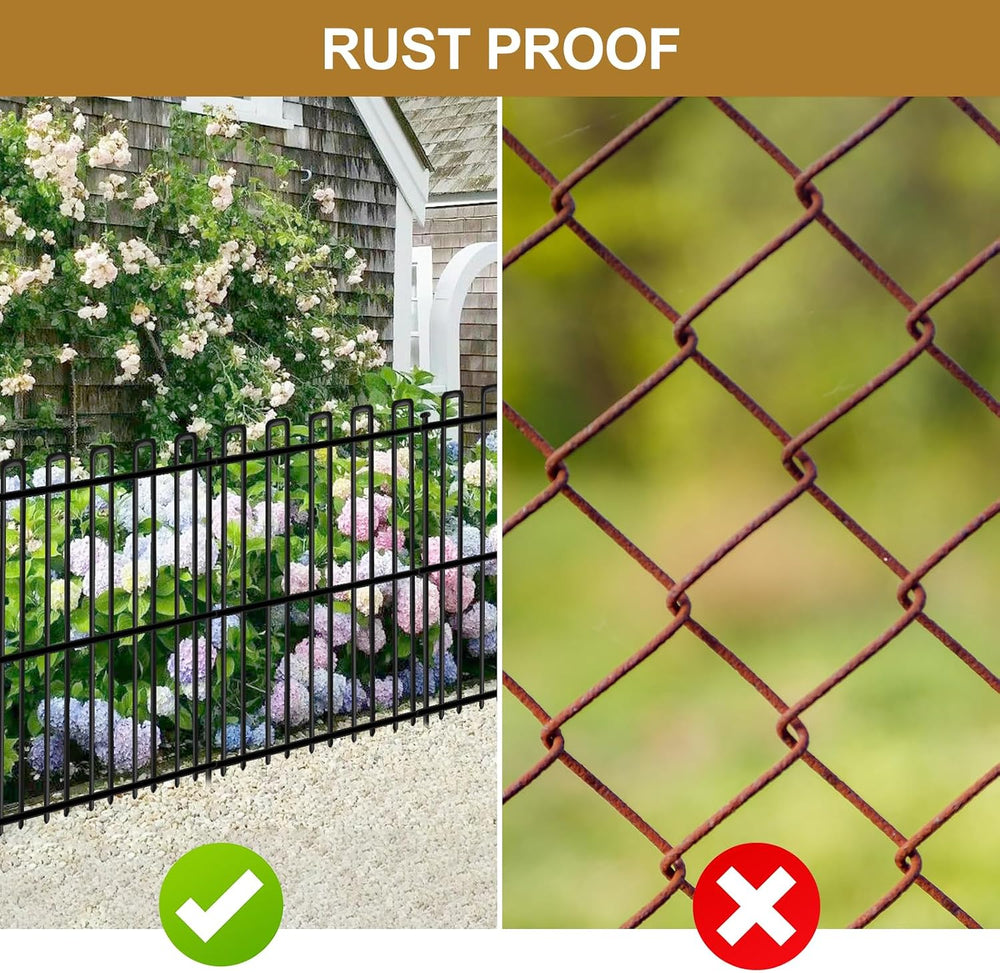 25 Panels No Dig Animal Barrier Fence, 32in(H) x 49ft(L) Garden Edging Border...