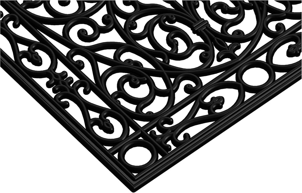 Calloway Mills 900222248 Gatsby Rubber Doormat, 22" x 48", Black
