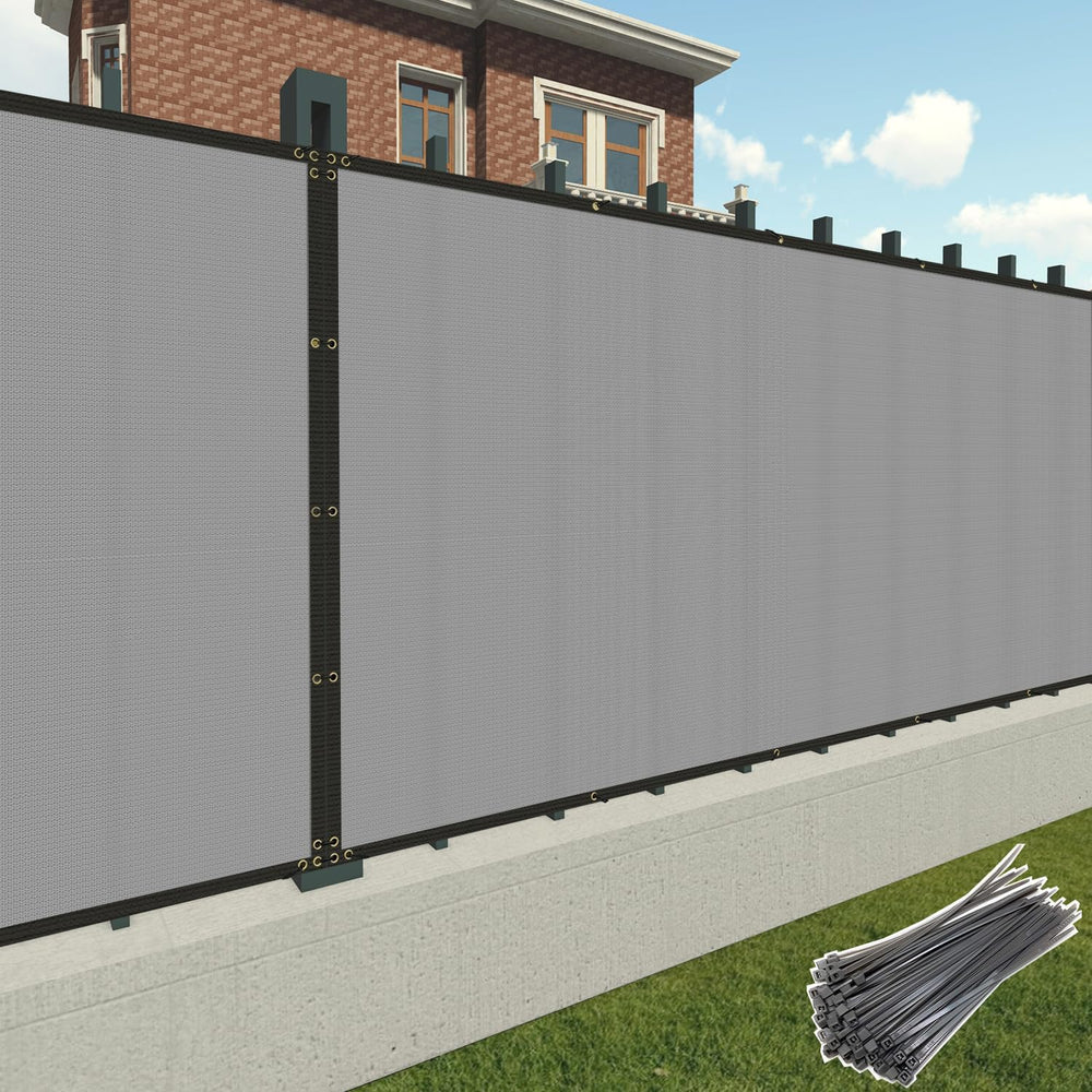 Patio 8' x 40' Fence Privacy Screen Gray Heavy Duty Windscreen Fabric...