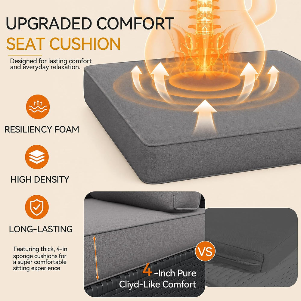 Aoxun 7-Piece Outdoor Furniture, Patio Furniture Sets with Thick Cushions, Wi...