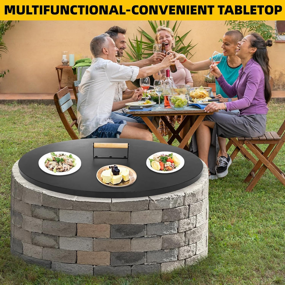 G GOOD GAIN Firepit Lid Round 30 Inch,Rust Resistant Fire Pit Lid Cover
