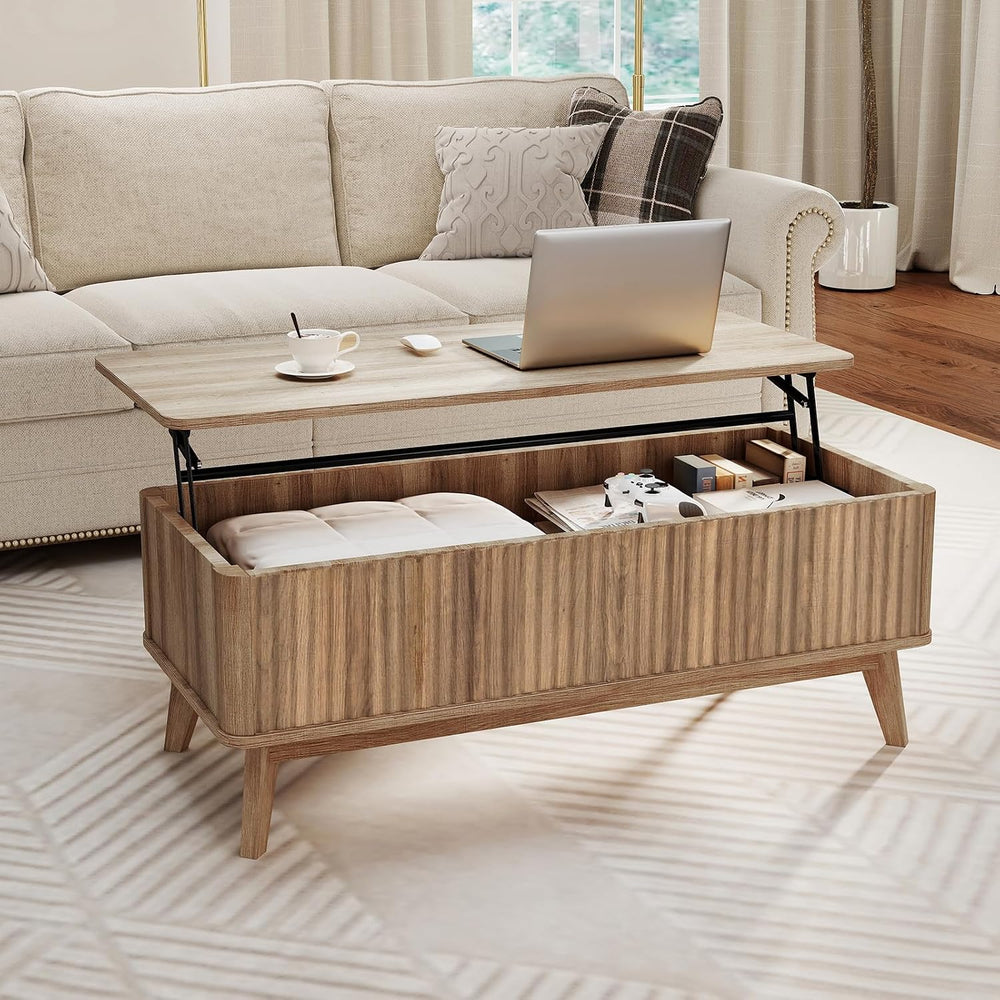 Giantex Lift Top Coffee Table with Storage, 43.5" Mid Century Modern Cen...