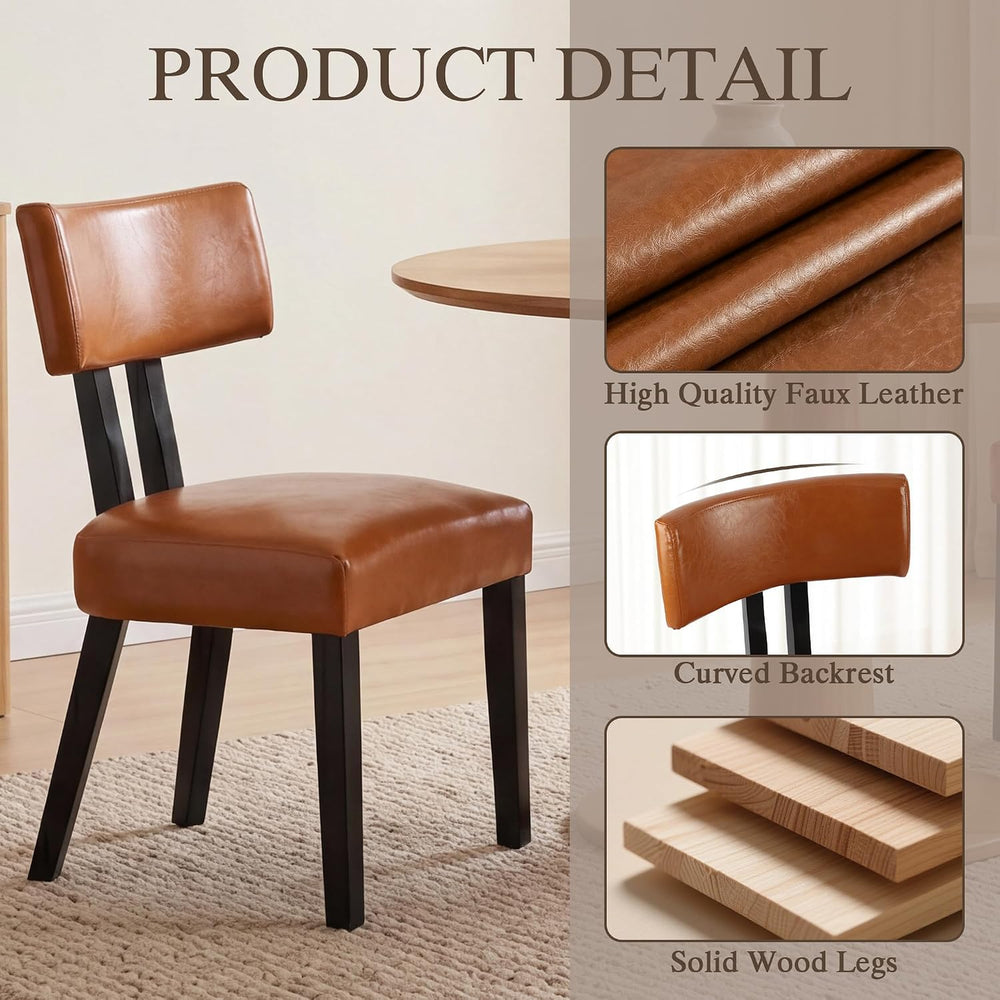 GOTMINSI Mid Century Modern Dining Chairs,PU Leather Farmhouse Upholstered Ki...