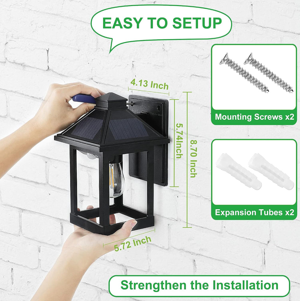 CYHKEE Solar Wall Lanterns Outdoor with 3 Modes, Dusk to Dawn Motion Sensor