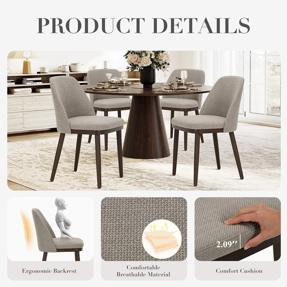 COLAMY Upholstered Dining Chairs Set of 4, Modern Kitchen Chairs with Back, F...