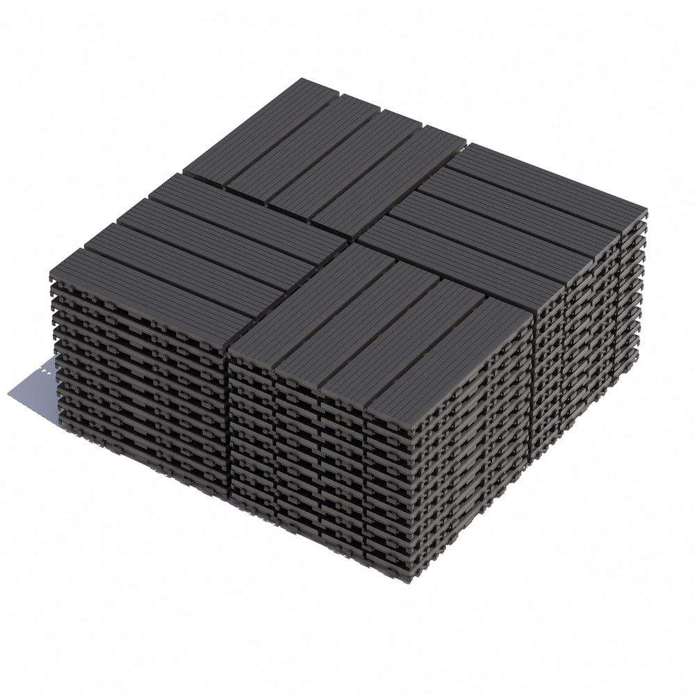 44 Sq. ft Plastic Interlocking Deck Tiles, ACIDBOLT 44 PCS 12" x 12"...