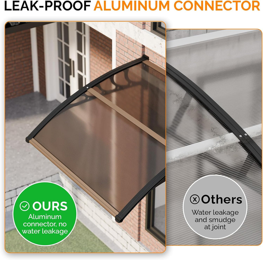 VINGLI Window Awning Door Canopy, 40" x 40" Window Awning Overhead ...