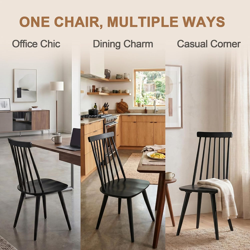 DUHOME Dining Chairs Set of 4 Wood Dining Room Chair Black Spindle Side Kitch...