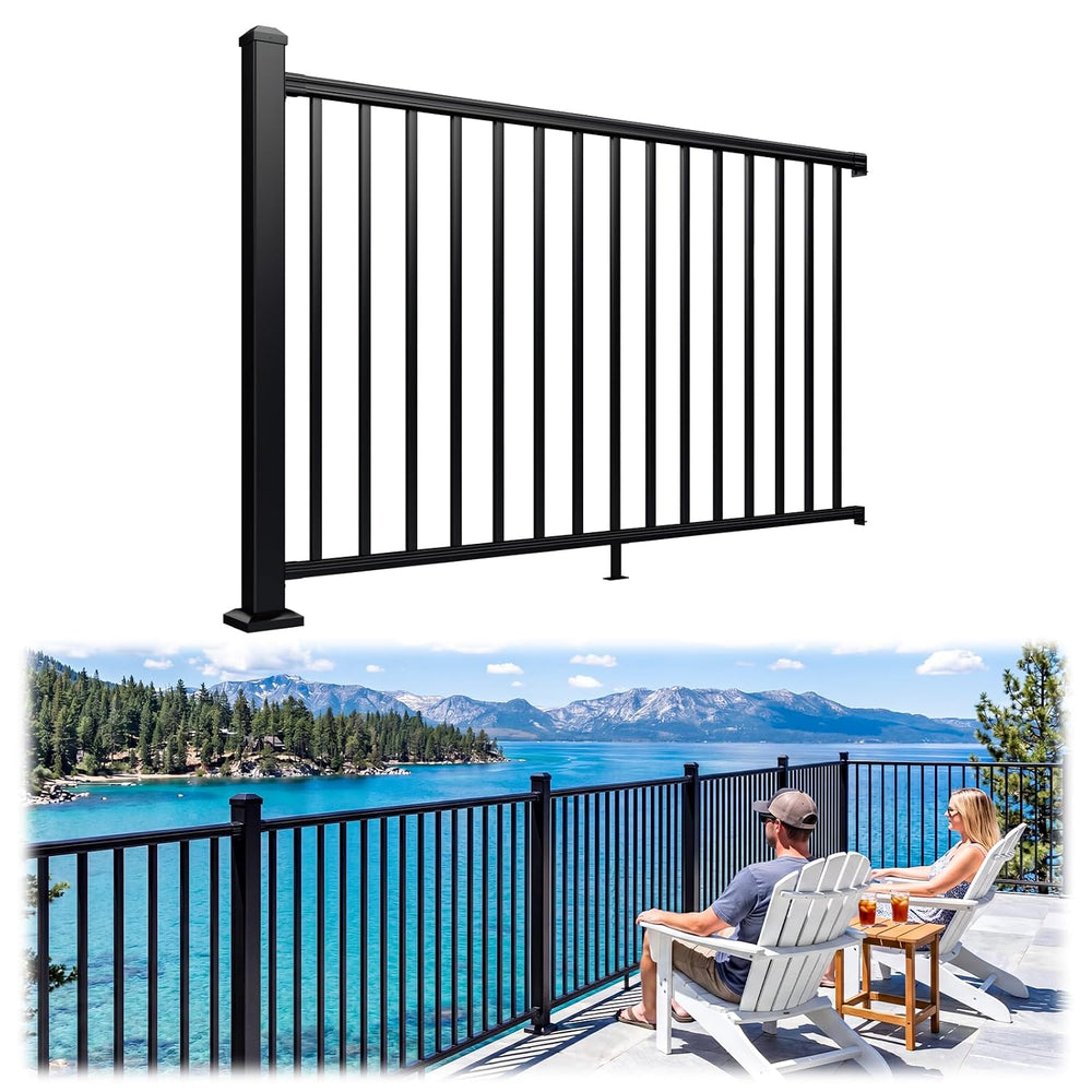 Egadis 1 Pack 42 in x 6 ft Modular Aluminum Porch and Deck Railing Kit