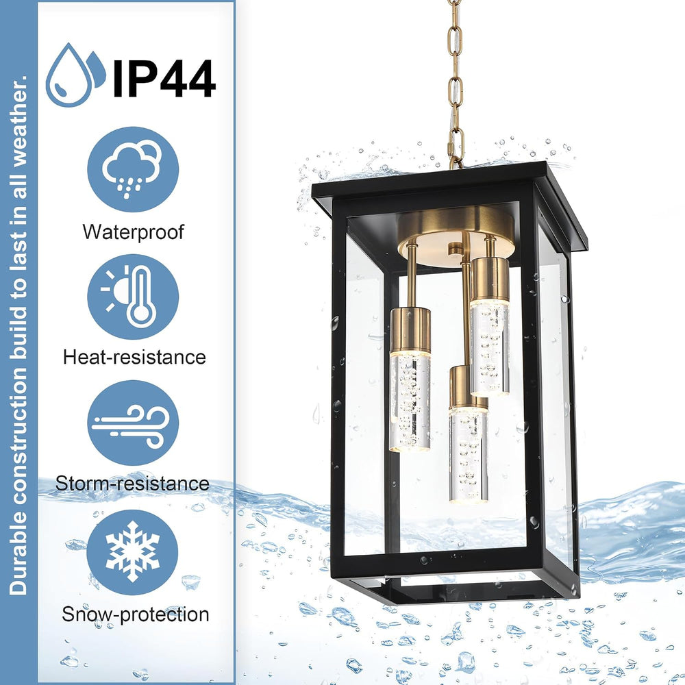 TODOLUZ 5CCT LED Large Outdoor Pendant Light Fixtures, 3-Light LED Integrated...
