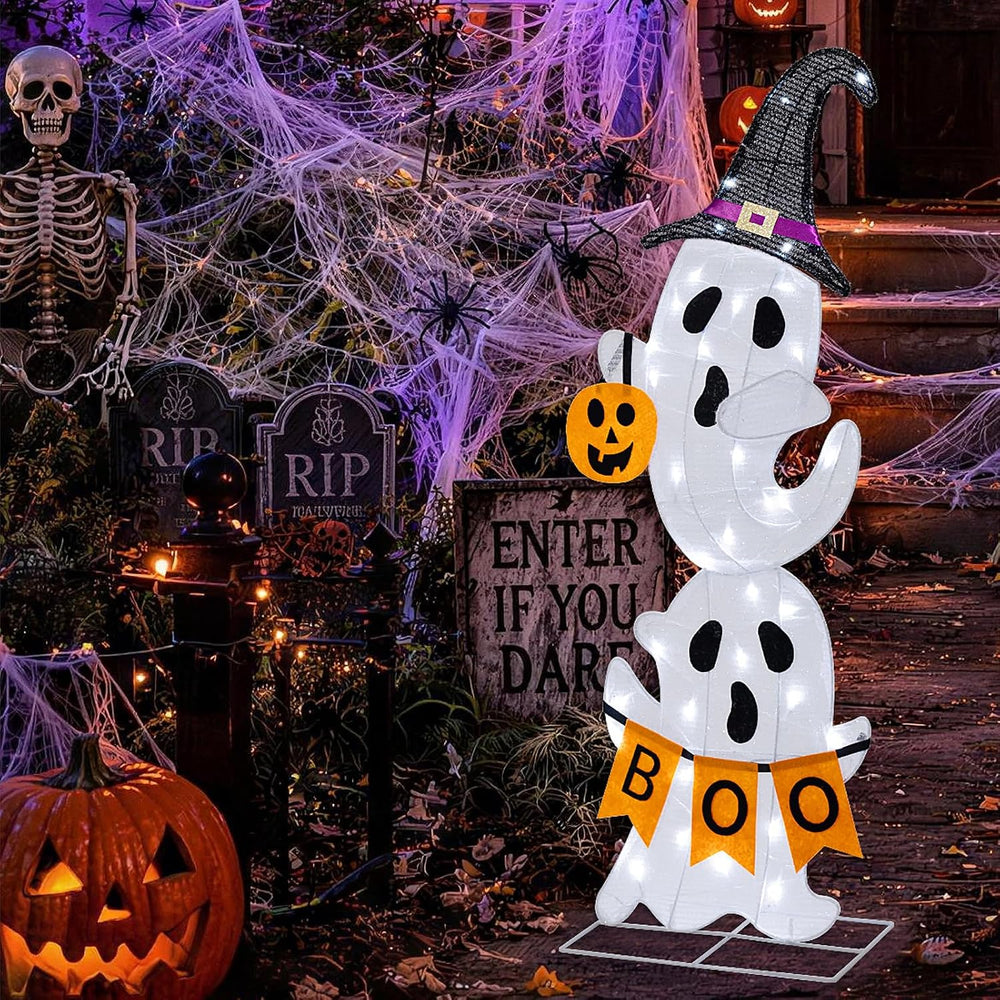 36" Lighted Halloween Ghost Decorations with 35 LED