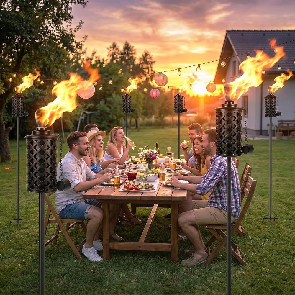 4 Pack Garden Torch, 16oz Outdoor Citronella Torches, 58-Inch Upgraded Citron...