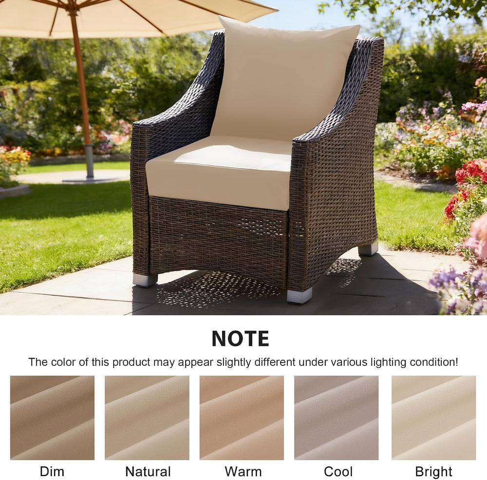 Outdoor Deep Seat Cushion Set, 24x24 Inch, Beige, Set of 1