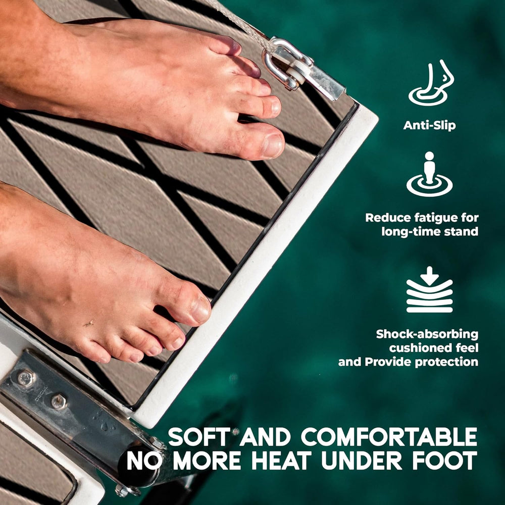 FOCEAN Boat Flooring EVA Foam Boat Decking Diamond Pattern Marine Mat Sheet