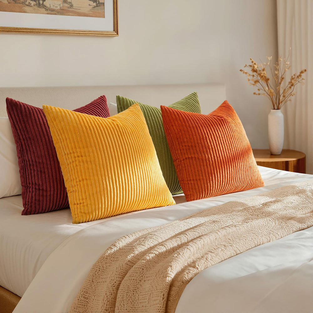 EMEMA Burnt Orange Decorative Throw Pillow Covers 22x22 Inch Set of 4