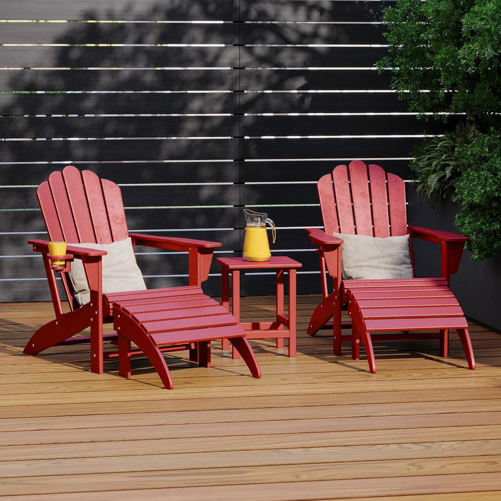 Costaelm Adirondack Chair Footrest Foldable Ottoman, Folding Ottoman Outdoor ...