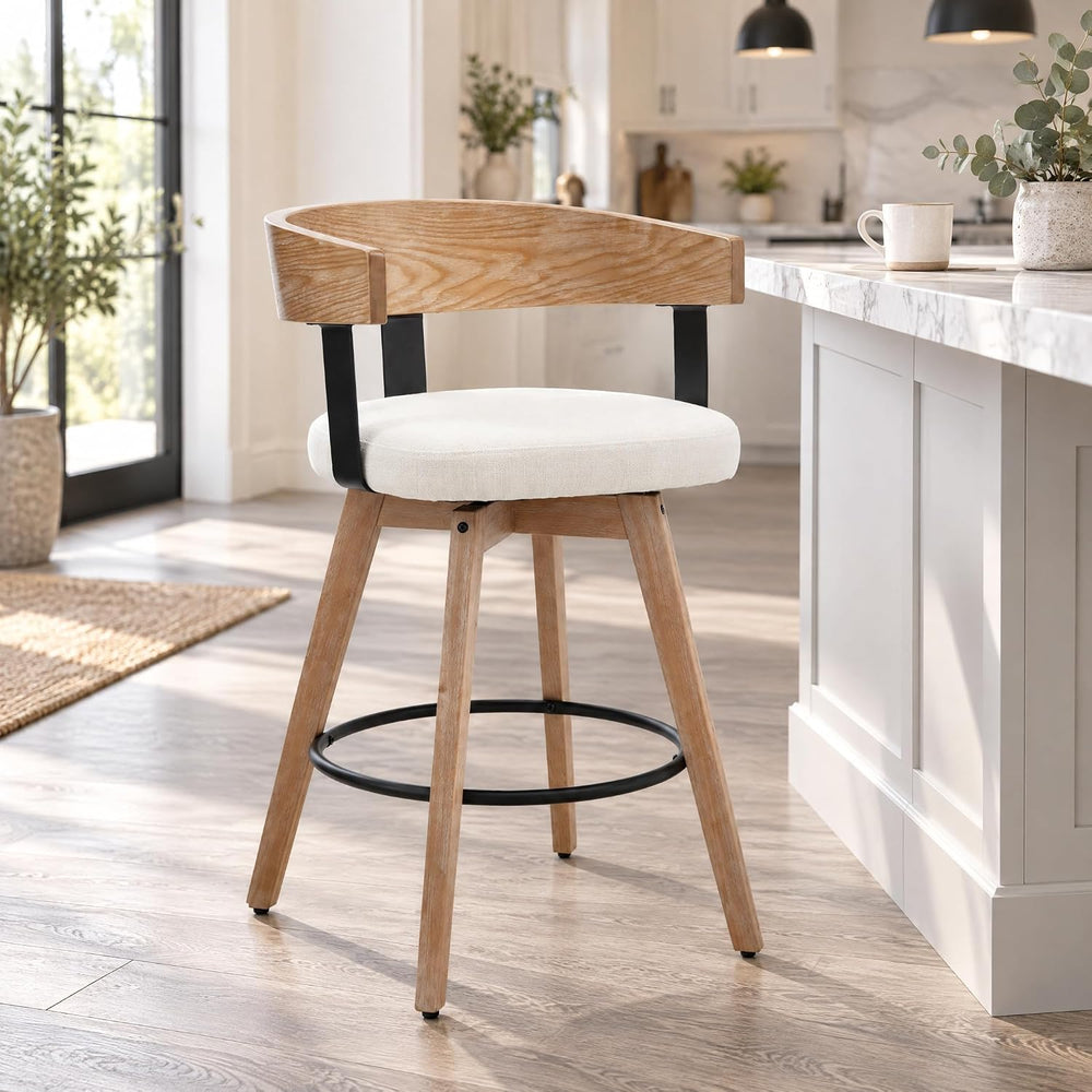 DUOMAY Swivel Bar Stools Set of 1, 26" Counter Height Counter Stool with...