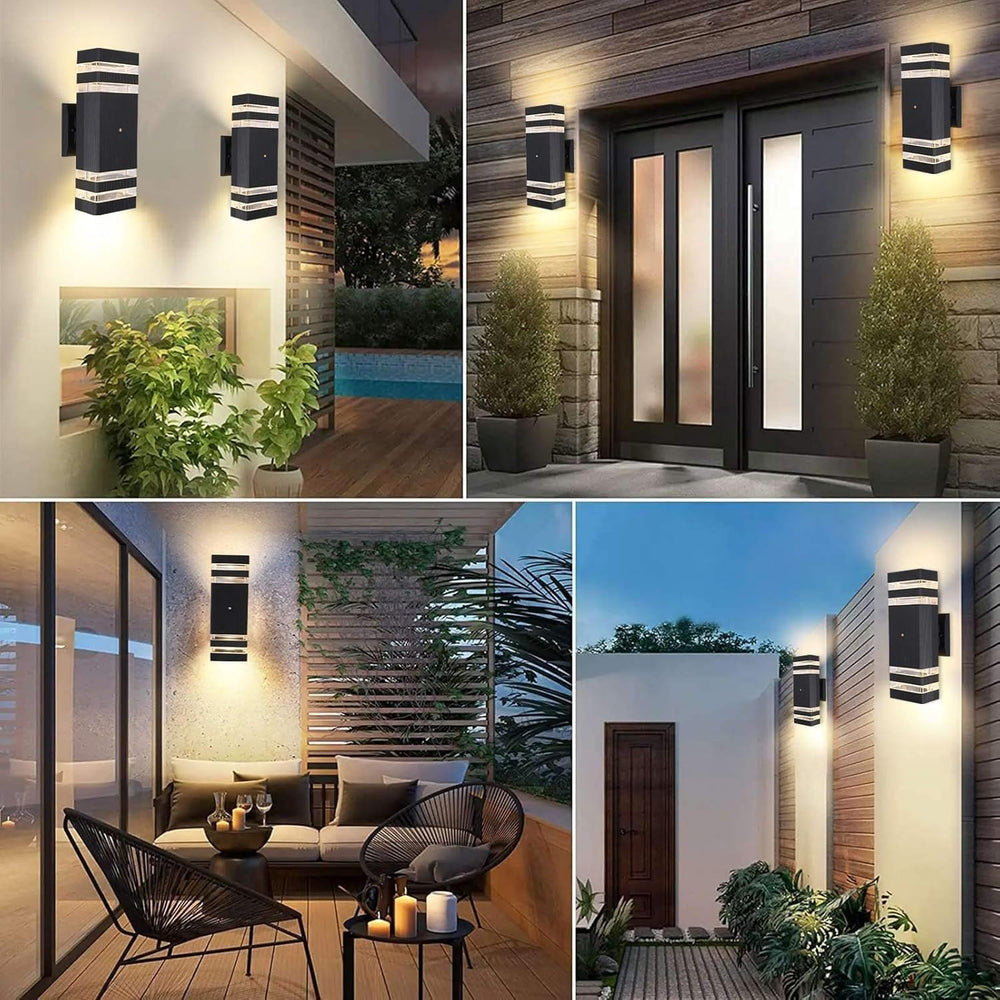 Outdoor Wall Lights with Dusk to Dawn Sensor, Up Down Exterior Lighting Fixtu...