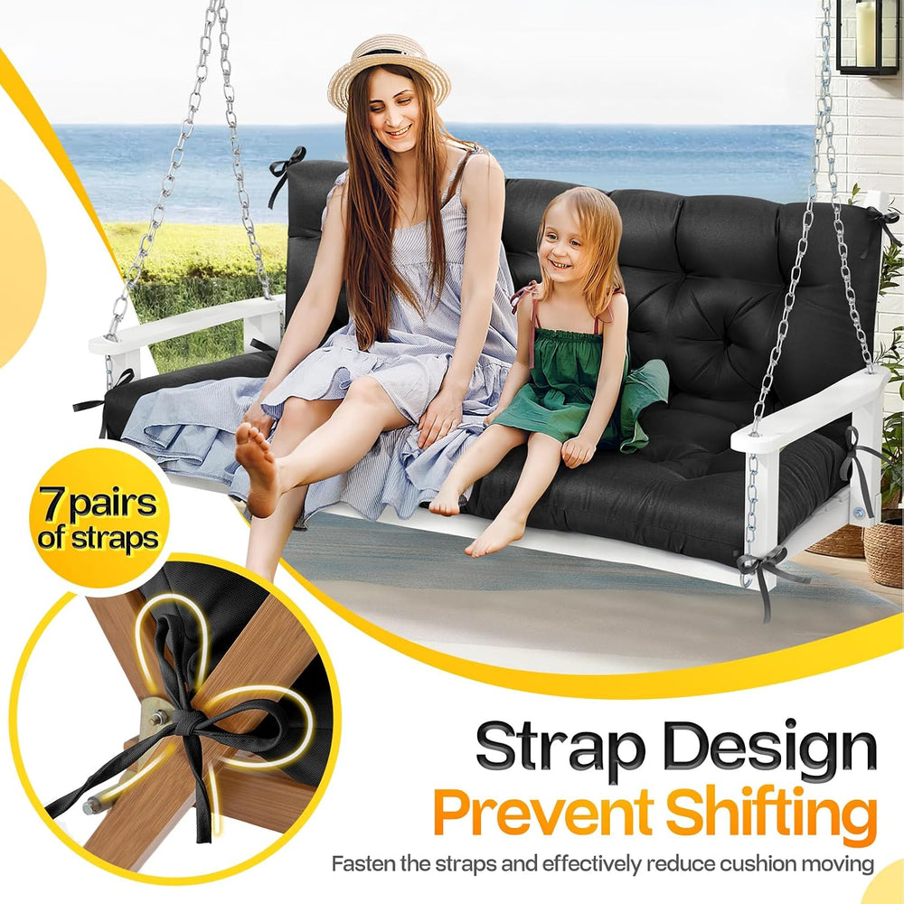 MAGIC ELEPHANT Porch Swing Cushions, Memory Foam Swing Cushion for Outdoor Fu...