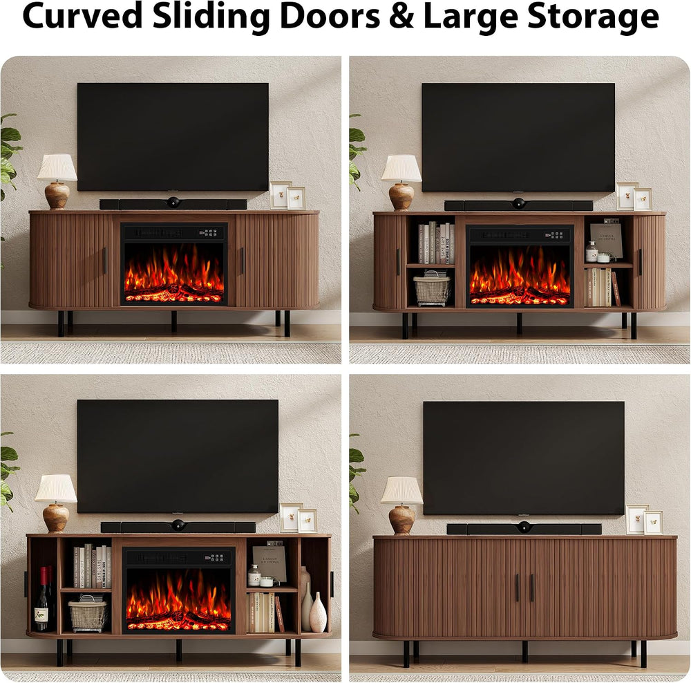 65" Fireplace TV Stand Electric Entertainment Center for TV Up to 75&quo...