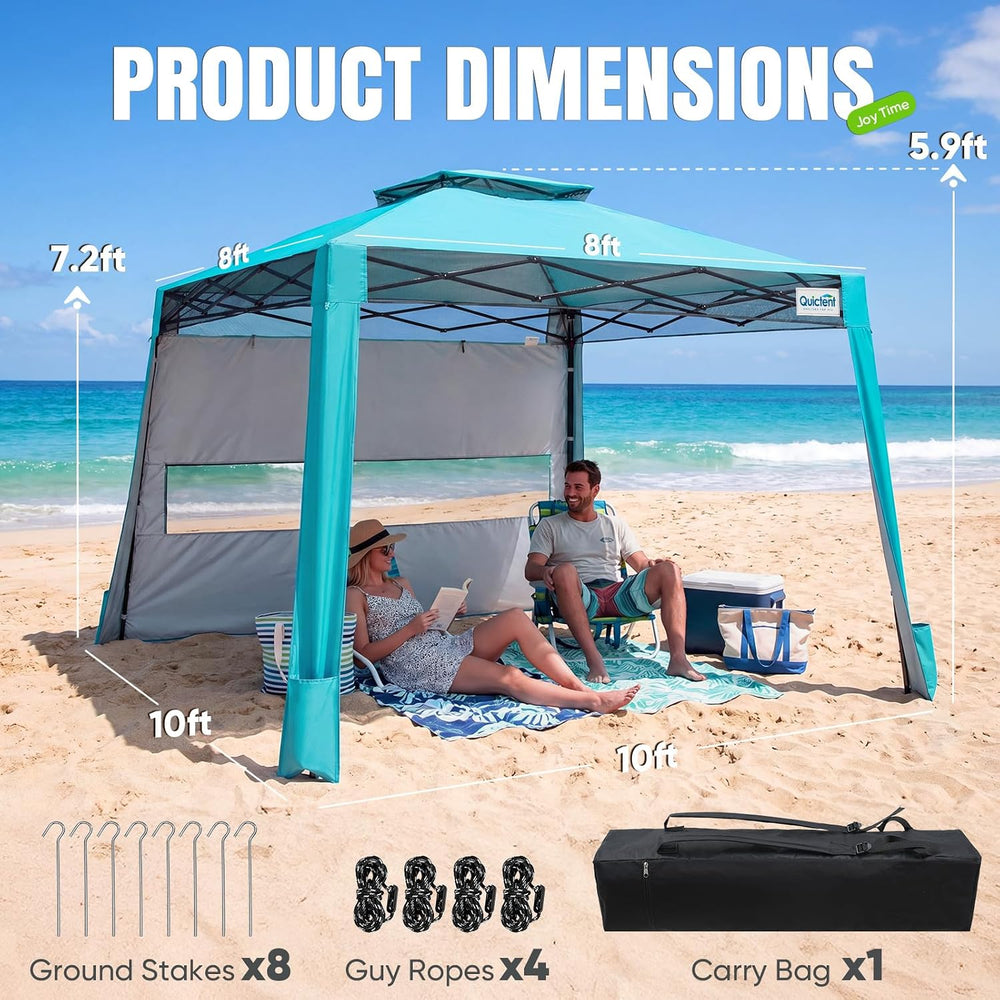 Quictent 10x10 Pop Up Canopy Tent Lightweight & Portable with 1 Sidewall