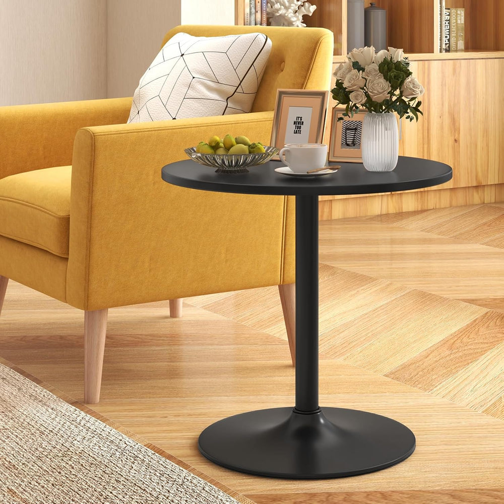 COSTWAY Round Bistro Table, Height Adjustable Bar Height Cocktail Table