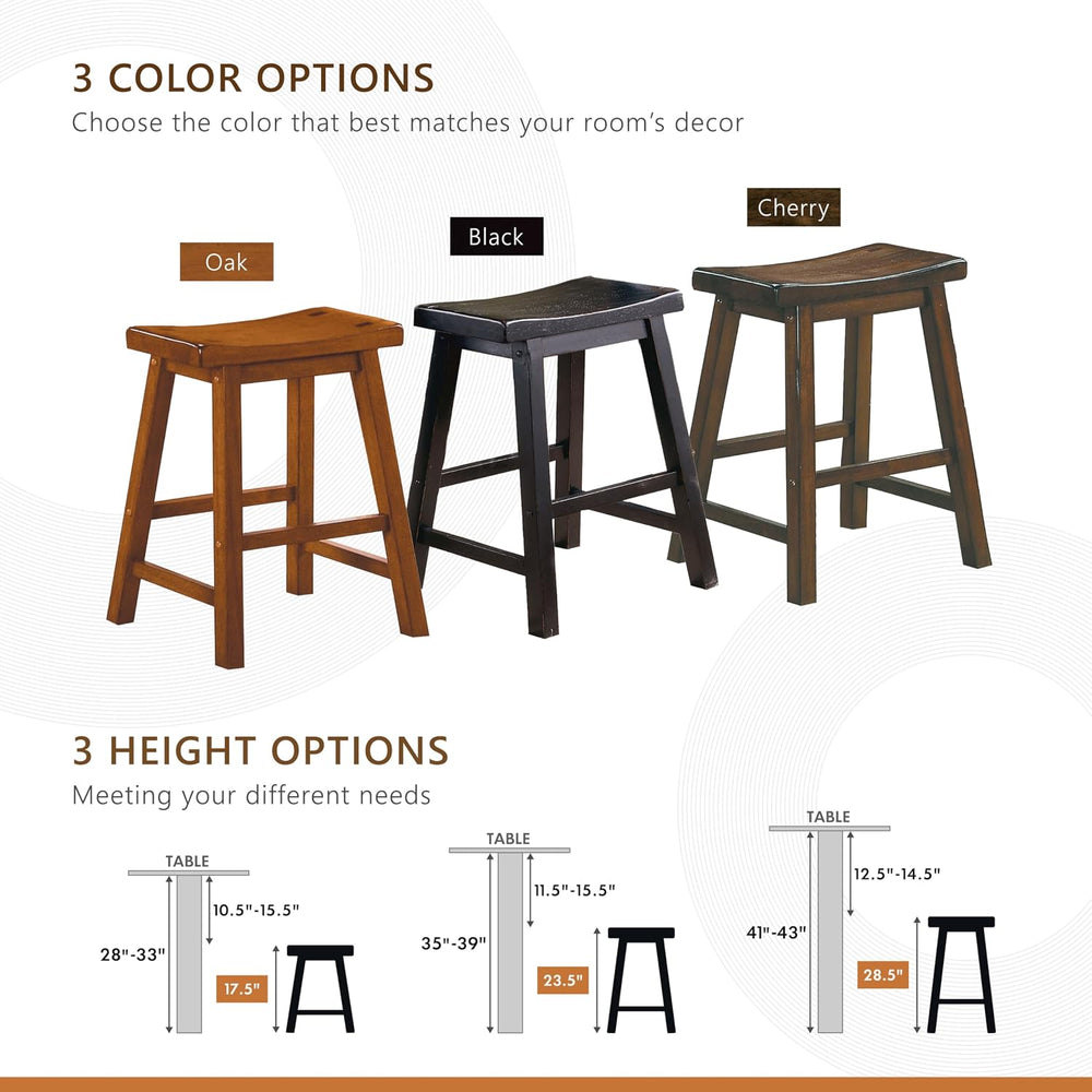 Homelegance Saddleback Solid Wood Kitchen Height Bar Stool Set Of 2 - Saddle ...