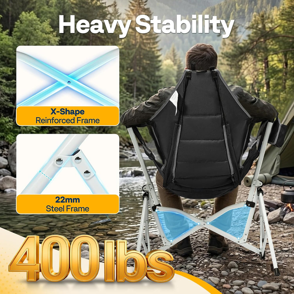 VIVOHOME Reclining Hammock Camping Chair, Portable Rocker Chair for Outdoor
