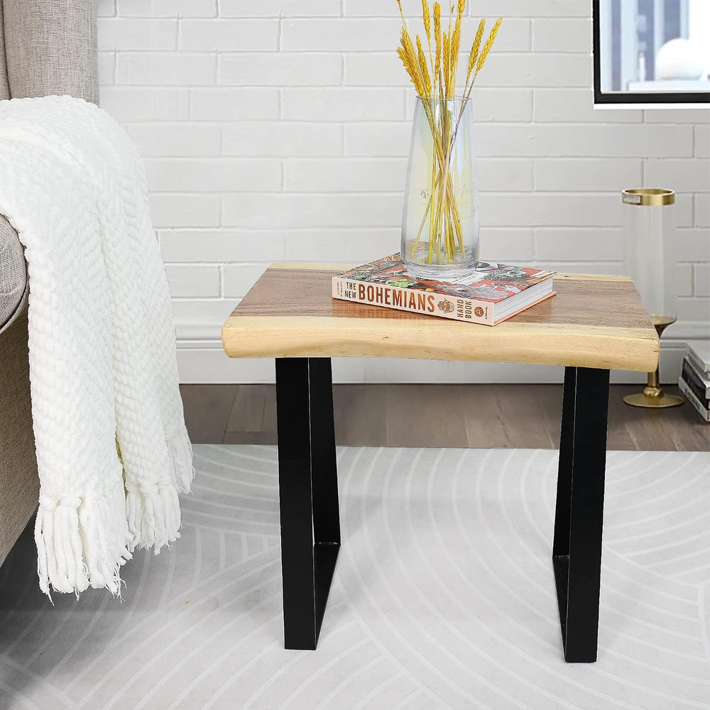 Natural Wood Bench 20"x13"x18"H Rectangle Solid Wooden Entrywa...