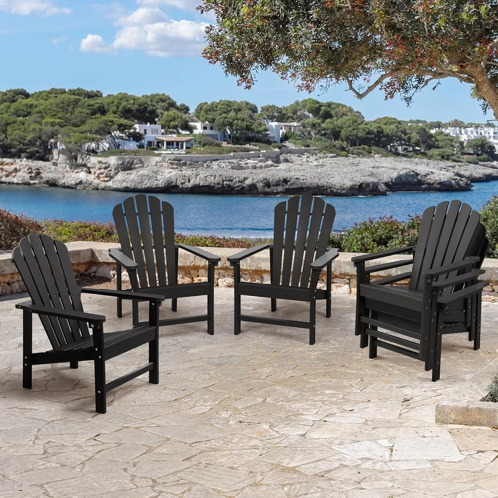 Oversized Stackable Adirondack Chair, HDPE All-Weather Fire Pit Chair