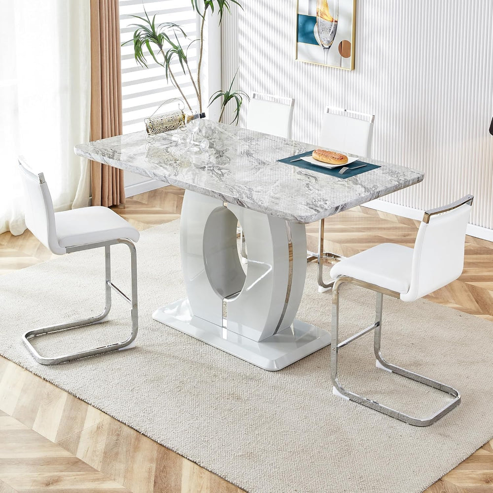 gopop Bar Stools Set of 3,Counter Height Bar Stools with Backs,White Barstool...
